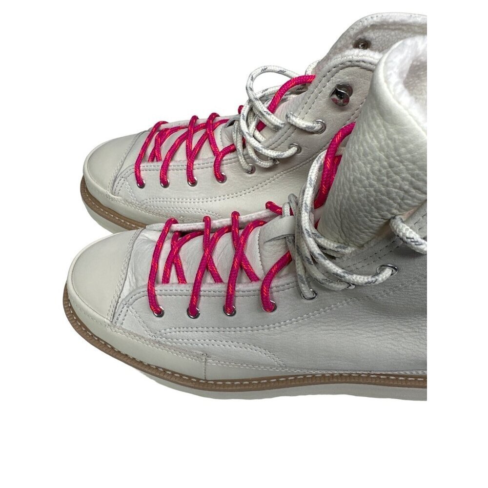 Converse Chuck Taylor All Star Shoes Womens Size 10 White Leather High Top Boots - Picture 7 of 16